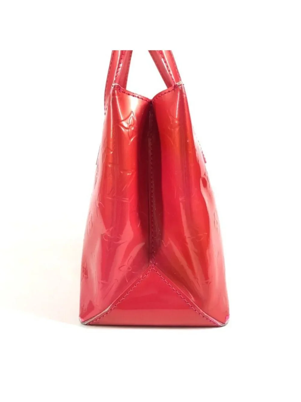Louis Vuitton Handbag Wilshire Blue Bird Monogram Vernis Canvas Rose Pop Pink